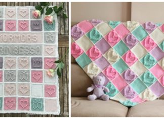 Heart Bubble Stitch Baby Blanket Free Crochet Patterns