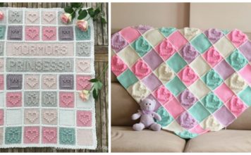 Heart Bubble Stitch Baby Blanket Free Crochet Patterns