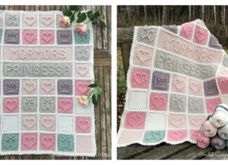 Heart Bubble Stitch Baby Blanket Free Crochet Pattern