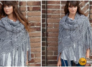 Pineapple Stitch Sidewalk Shawl Free Crochet Pattern and Video Tutorial