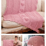 Aran Hearts Throw Free Crochet Pattern