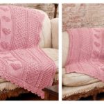 Aran Hearts Throw Free Crochet Pattern