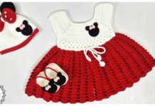 Mickey Minnie Mouse Baby Dress Set Free Crochet Pattern