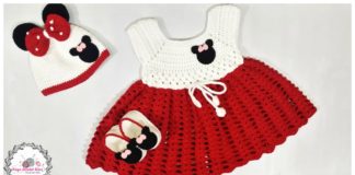 Mickey Minnie Mouse Baby Dress Set Free Crochet Pattern