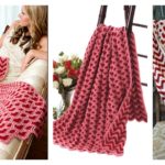 Sweetheart Ripple Afghan Blanket Crochet Pattern