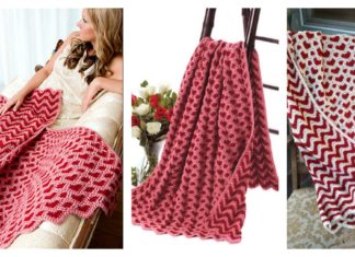 Sweetheart Ripple Afghan Blanket Crochet Pattern