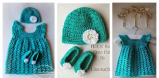 Baby Set Hat Booties and Dress Free Crochet Pattern