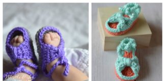 Bitty Bow Baby Sandals Free Crochet Pattern