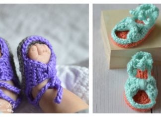 Bitty Bow Baby Sandals Free Crochet Pattern
