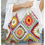Crocheted Bag with Squares Free Pattern