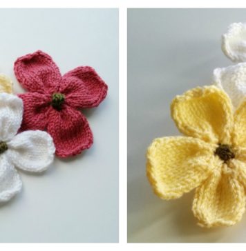 Dogwood Blossoms Free Knitting Pattern and Video Tutorial