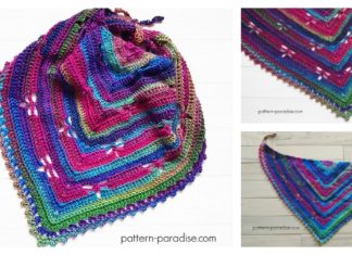 Dragonfly Bandana Cowl Free Crochet Pattern