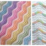 Feather and Fan Rainbow Baby Blanket Free Knitting Pattern