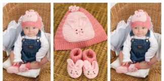 Cute Bunny Baby Hat and Booties Free Crochet Pattern