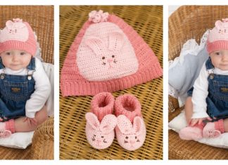 Cute Bunny Baby Hat and Booties Free Crochet Pattern