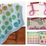 Floral Motif Afghan Baby Blanket Free Crochet Pattern