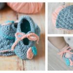 Petal Princess Baby Booties and Hat Set Free Crochet Pattern
