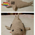 Shark Time Pouch Free Crochet Pattern