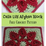 Calla Lily Flower Afghan Block Free Crochet Pattern