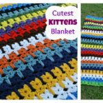 Cutest Kitties in a Row Afghan Blanket Free Crochet Pattern