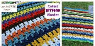 Cutest Kitties in a Row Afghan Blanket Free Crochet Pattern