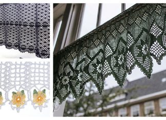 Flower Valance Window Curtain Free Crochet Pattern