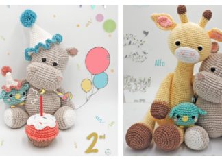 Hippo and Giraffe Amigurumi Free Crochet Pattern