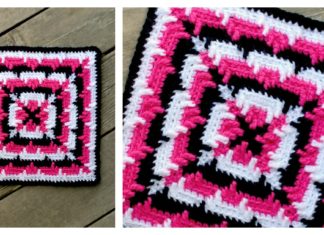Squared Ripples Free Crochet Pattern