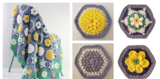 Hexagon Water Garden Blanket Free Crochet Pattern