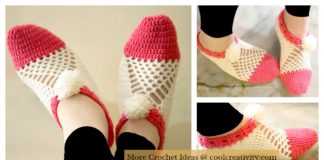 Cluster Slippers Free Crochet Pattern and Video Tutorial