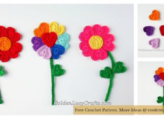 Heart Flowers Free Crochet Pattern