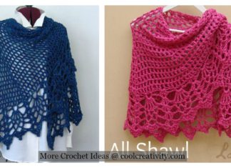 Pineapple Stitch All Shawl Free Crochet Pattern
