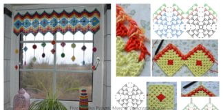 Granny Square Curtain Free Crochet Pattern