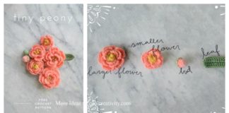Tiny Peony Flower Free Crochet Pattern