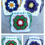 African Flower Pouch Free Crochet Pattern