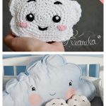 Cute Cloud Mini Pillow Free Crochet Pattern