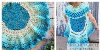 Girl's Flower Circle Vest Free Crochet Pattern