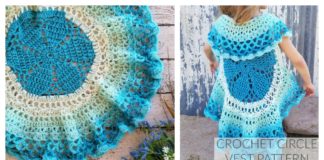 Girl's Flower Circle Vest Free Crochet Pattern