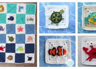 Ocean Granny Square Afghan Baby Blanket Free Crochet Pattern