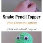 Spike the Snake Amigurumi Pencil Topper Free Crochet Pattern