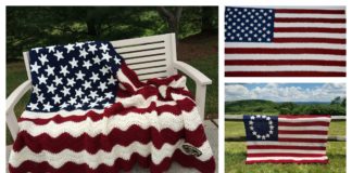 American Flag Blanket Free Crochet Pattern