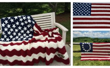 American Flag Blanket Free Crochet Pattern