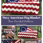 Betsy Ross Wavy American Flag Blanket Free Crochet Pattern