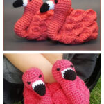 Cute Flamingo Baby Booties Free Crochet Pattern and Video Tutorial