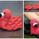 Cute Flamingo Baby Booties Free Crochet Pattern and Video Tutorial