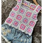 Granny Squares Summer Top Free Crochet Pattern