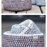 Mosaic Basket Free Crochet Pattern and Video Tutorial