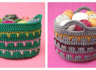 Spikes Basket Free Crochet Pattern