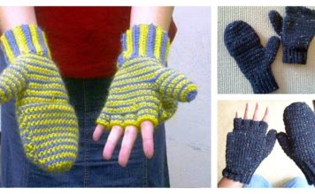 2 in 1 Fingerless Gloves & Mittens Free Crochet Pattern
