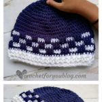 Men’s Checkered Brim Beanie Free Crochet Pattern